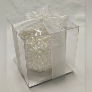 KATE ASPEN Rose Ball Candle Pearl scent White NEW IN BOX